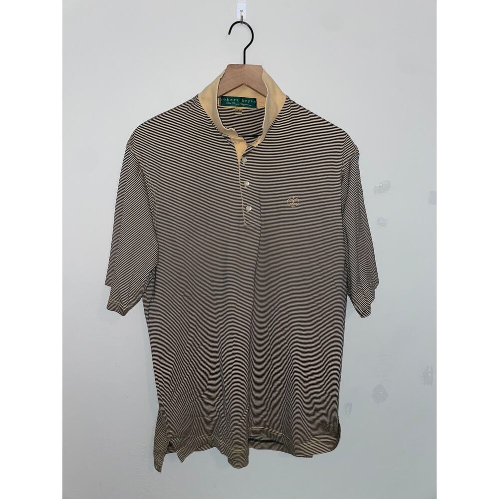 2007 Robert Bryan Port Royal Invitational Striped Golf Polo Shirt 2000s Large